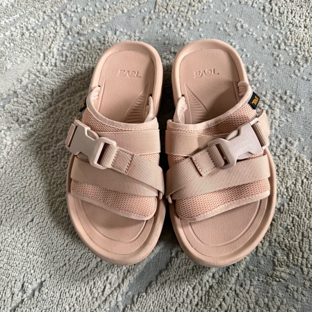 Teva Light Pink Slide Sandals Adjustable Straps Hurricane Verge Slide Sandal 6